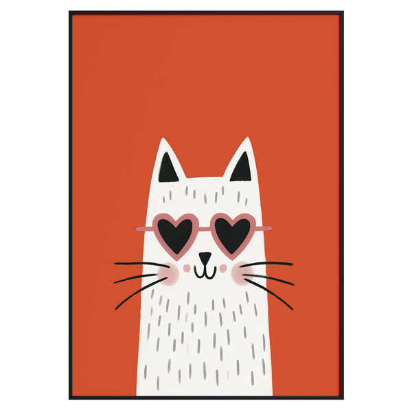 Cool Cat with Heart Sunglasses