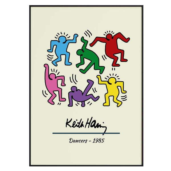 Dancers by Keith Haring, 1985 – six vibrant human figures in motion
