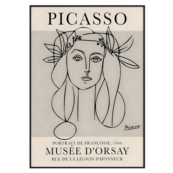 Picasso – Portrait de Françoise (1946) Wall Art Print | Musée d'Orsay Exhibition Poster