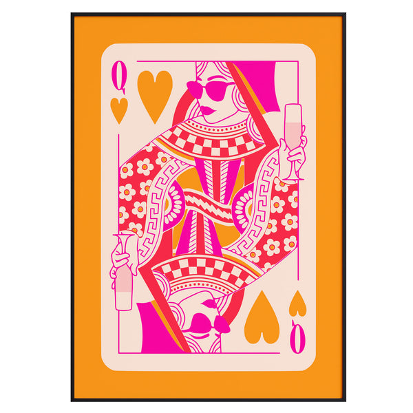 Queen of Hearts - Modern Pop Art Playing Card