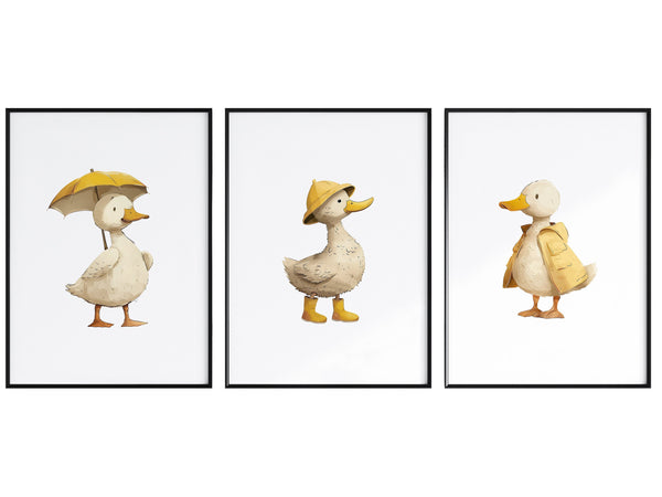 Adorable Duckling Trio Wall Art Prints